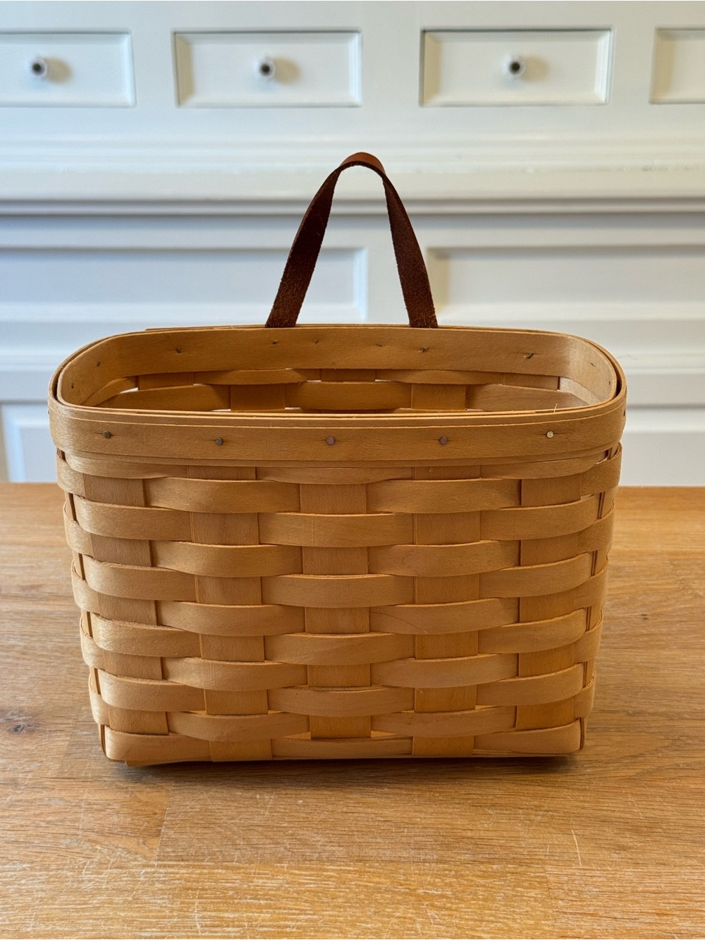 🧺💛 Royce Craft Basket | Hand-Signed & Dated 2004 | Made in Ohio | Leather Handle